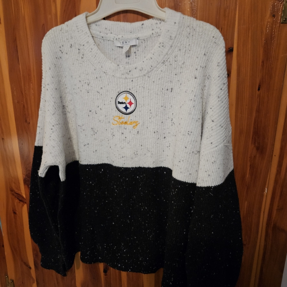 Pittsburgh Steelers Two-Tone Knit Sweater - White & Black SZ 2X